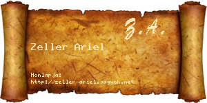 Zeller Ariel névjegykártya